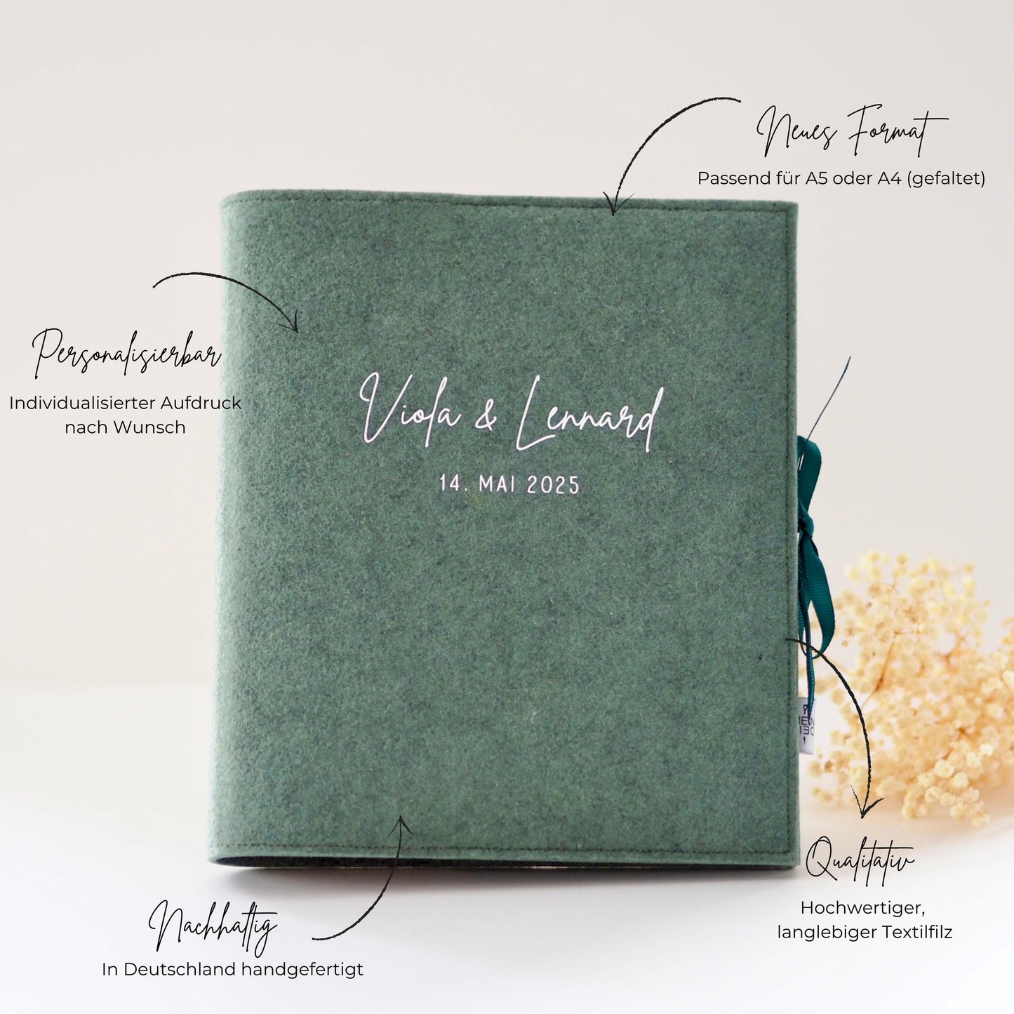 Personalisierbares Stammbuch Hochzeit | Perfekt für DIN A5