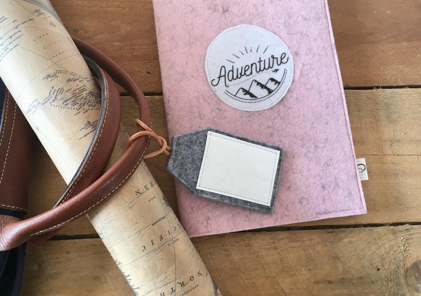 Kofferanhänger - Gepäckanhänger aus robustem Filz und Leder für Deine nächste Reise