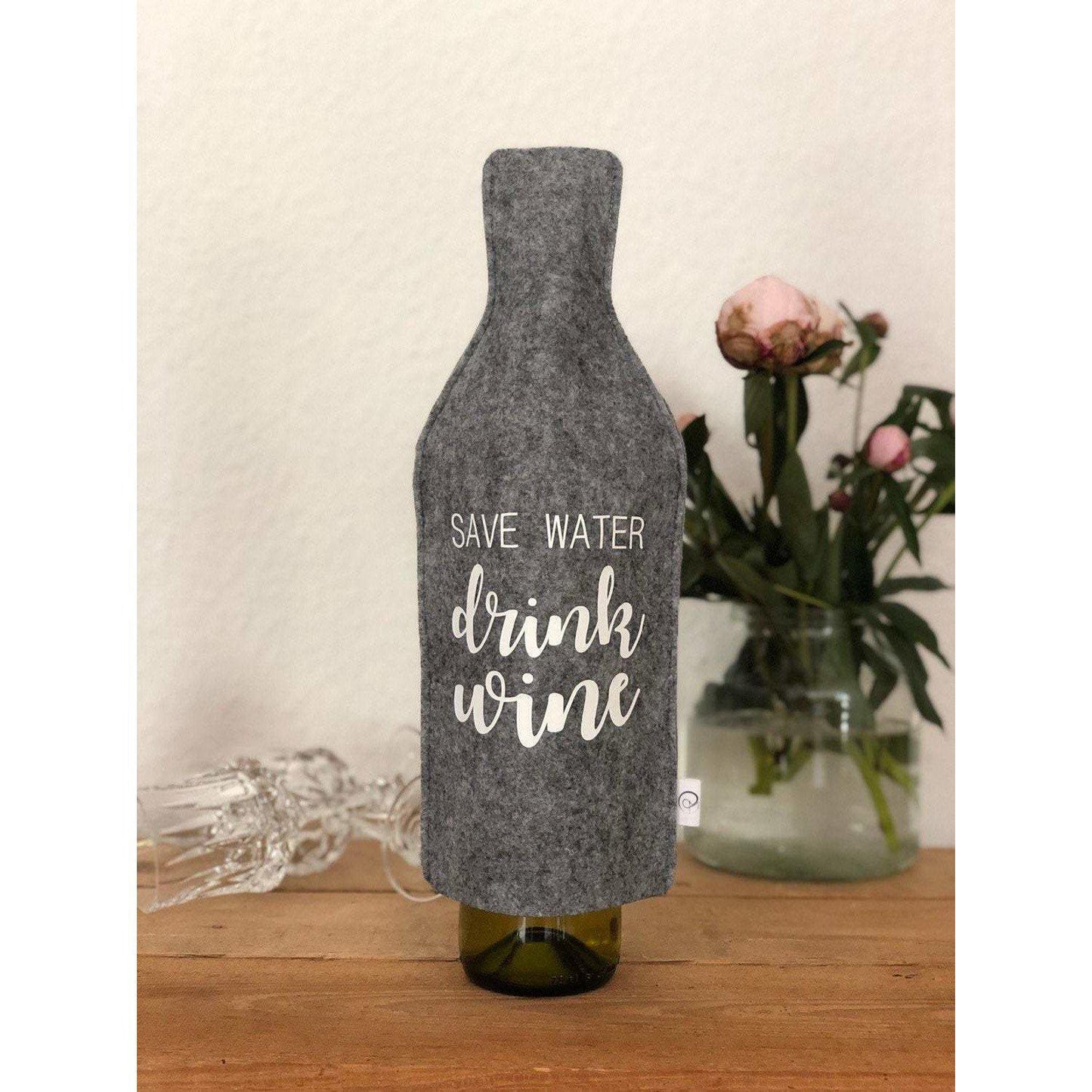 Flaschenschmeichler | Save Water Drink Wine | Hülle zur Verpackung der Weinflasche-RMdesign