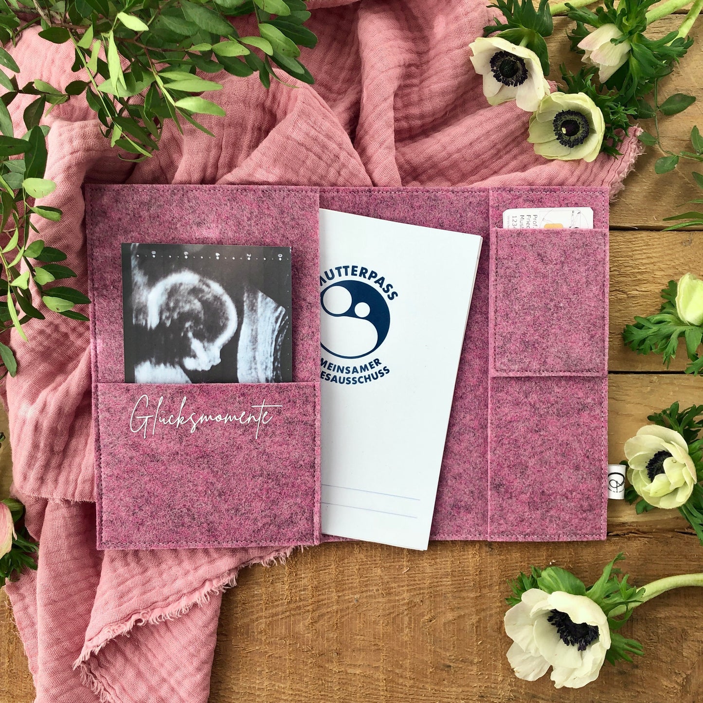 Mutterpasshülle aus Filz | Mom to be | Mutterpassumschlag | Geschenk für werdende Mütter