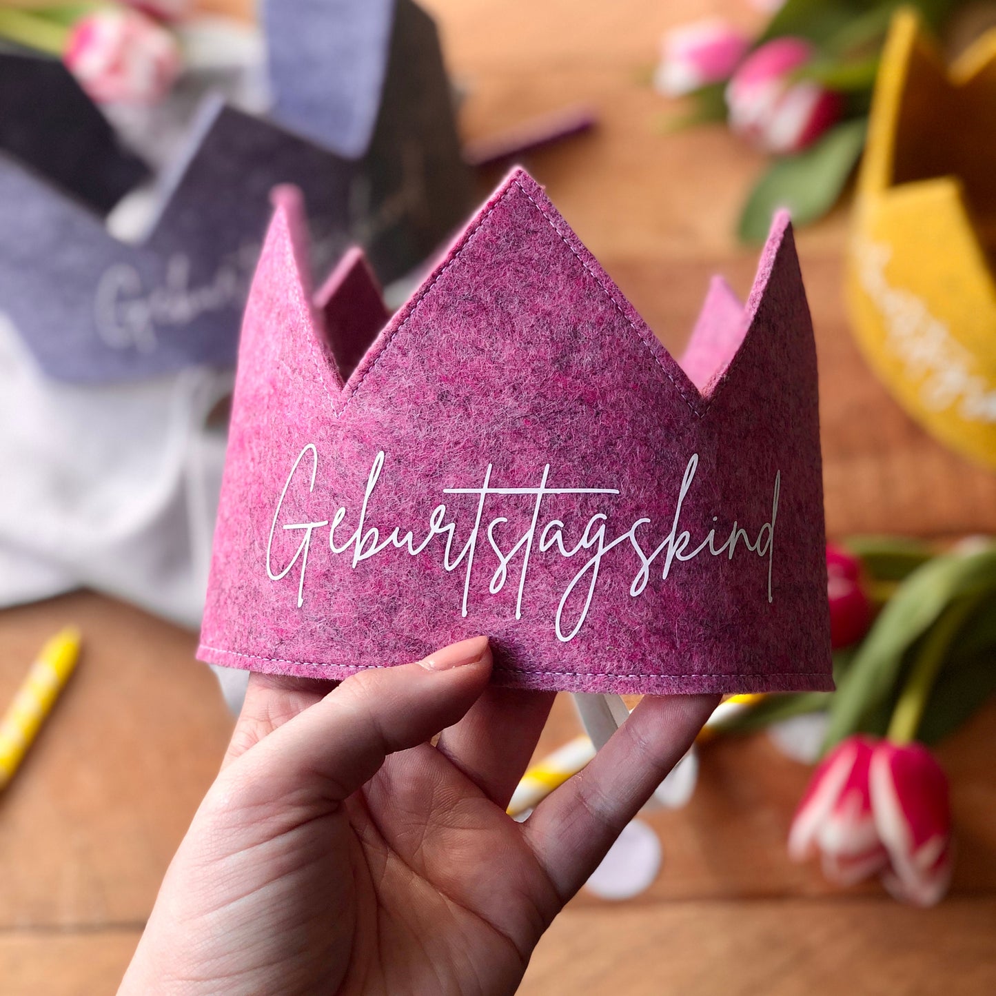 Cake Topper mit Namen personalisiert | Nachhaltiger Topper für den Geburtstagskuchen aus Filz