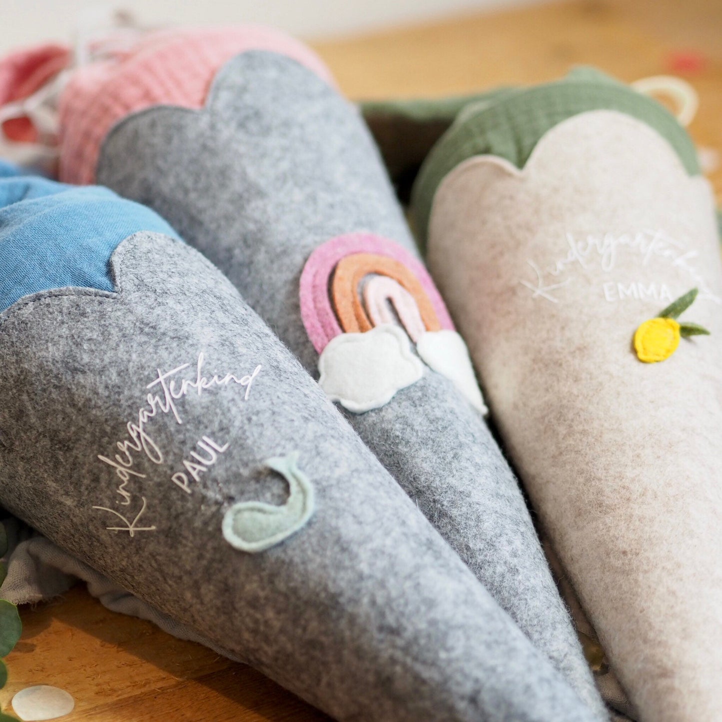 Geschwistertüte "Regenbogen" | Kita-Tüte | Mini Schultüte aus Filz