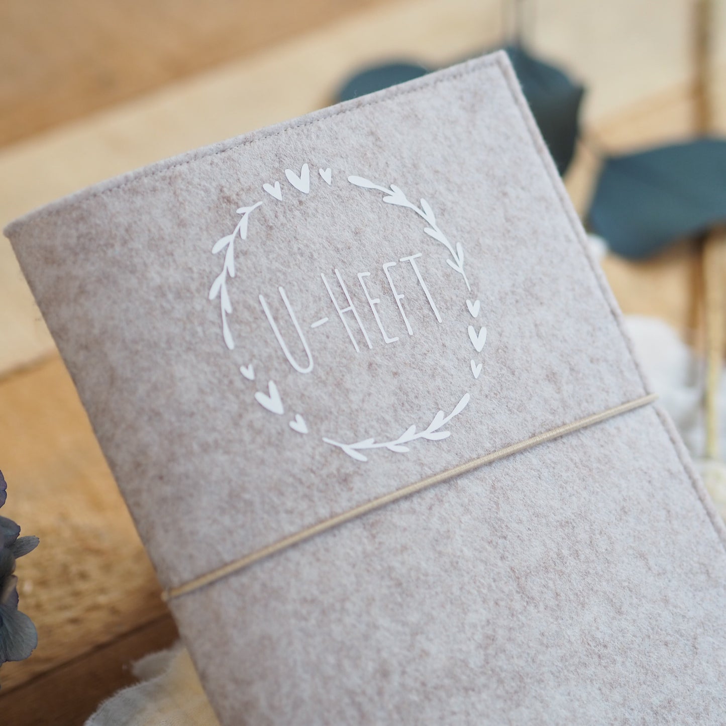 U-Heft-Hülle | Beige | personalisierbar | Wunderschönes Geschenk zur Geburt