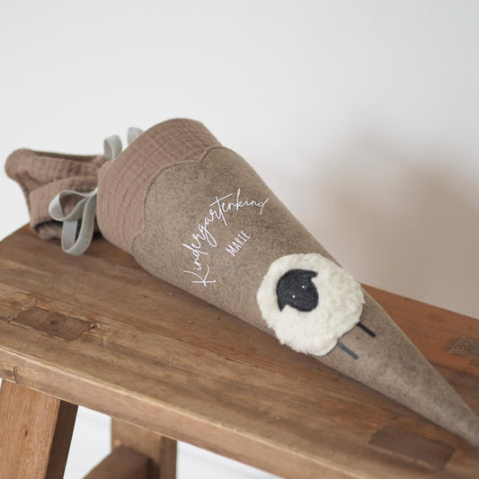 Kita-Tüte "Schäfchen" | Mini Schultüte aus Filz