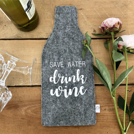 Flaschenschmeichler | Save Water Drink Wine | Hülle zur Verpackung der Weinflasche-RMdesign