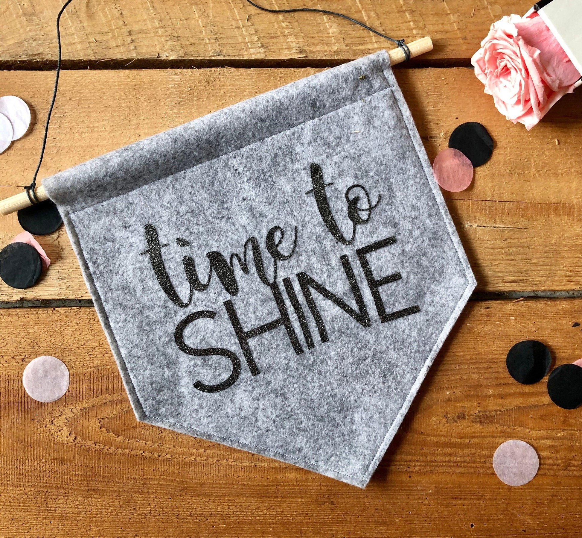 Wimpel Time To Shine | Türdekor | Wandbehang| Banner