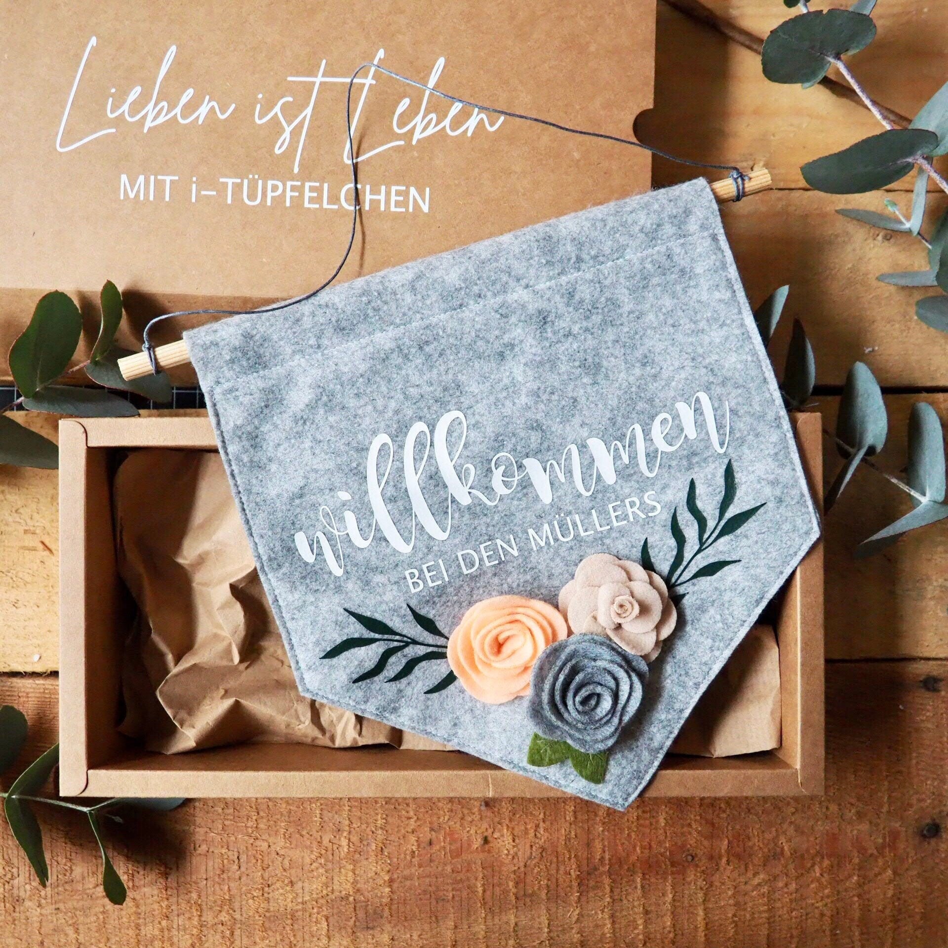 Hochzeitsgeschenk personalisiert | Türbanner | Willkommen bei