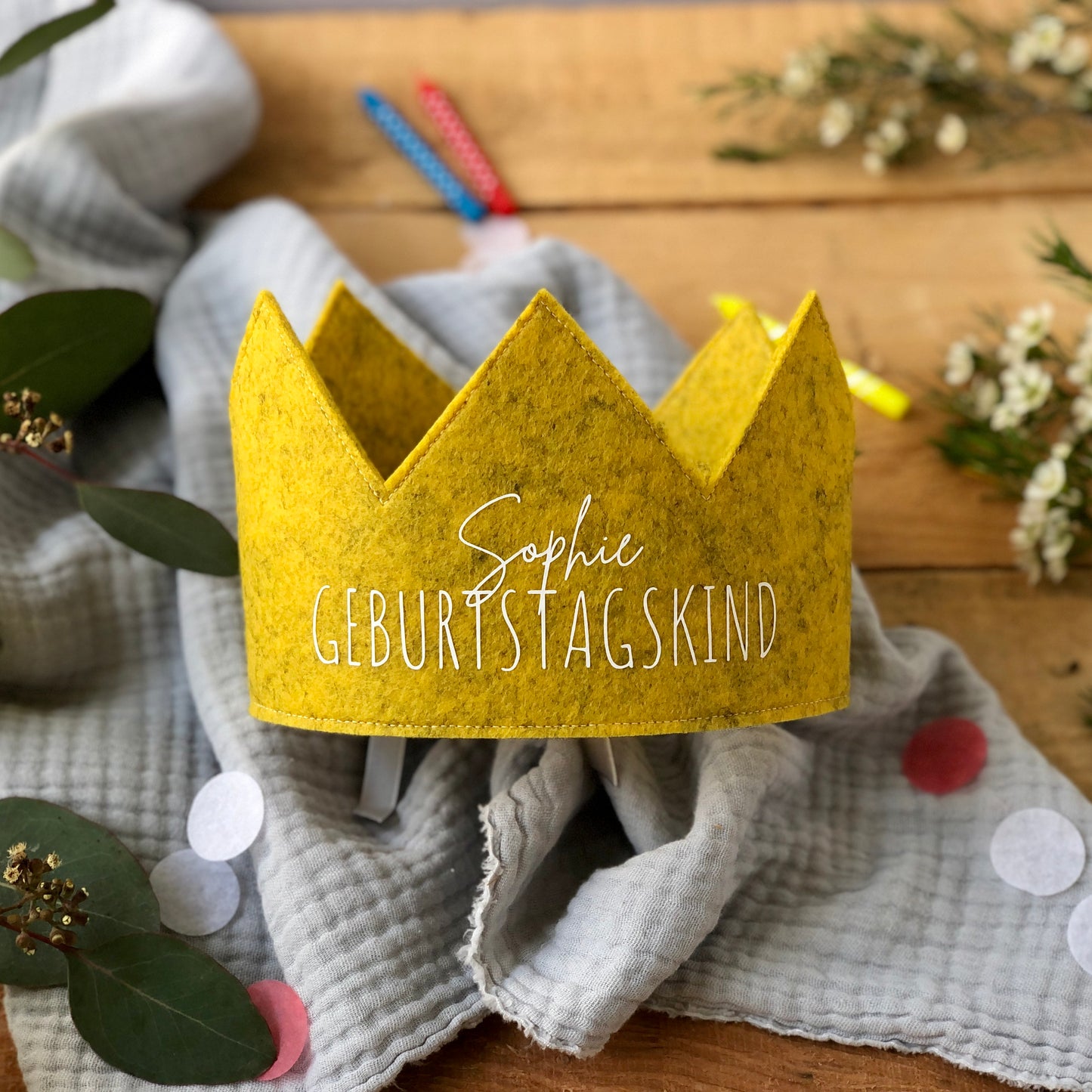 Geburtstagskrone personalisiert | Geburtstagskind mit Namen | Der Hingucker für den Kindergeburtstag