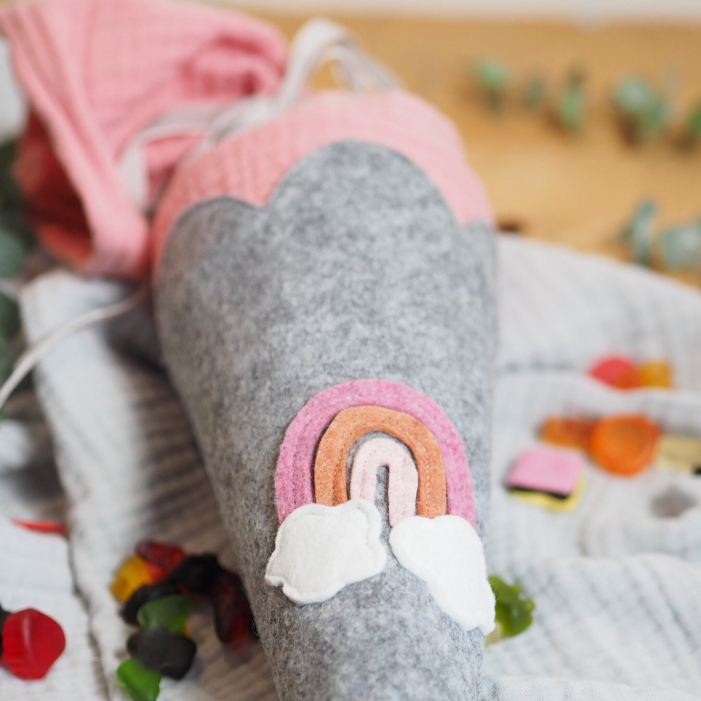Geschwistertüte "Regenbogen" | Kita-Tüte | Mini Schultüte aus Filz