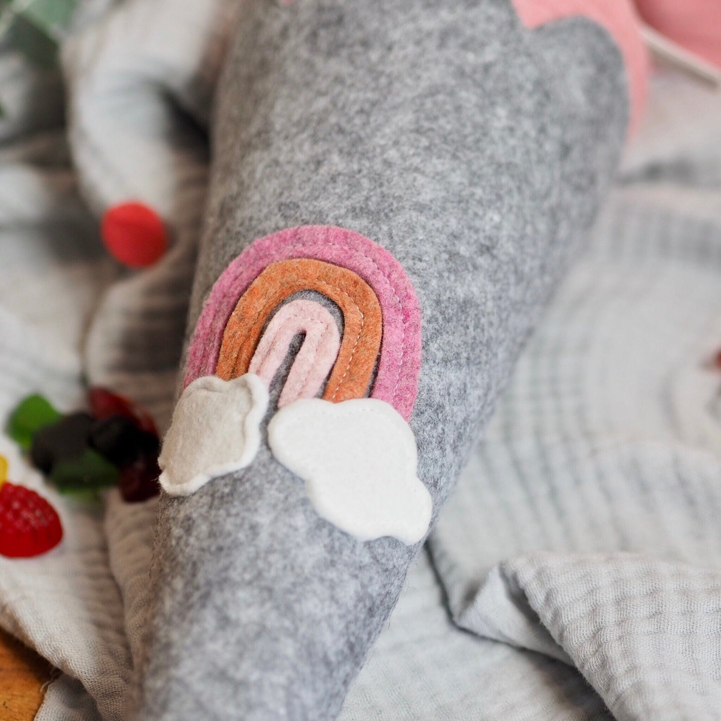 Geschwistertüte "Regenbogen" | Kita-Tüte | Mini Schultüte aus Filz