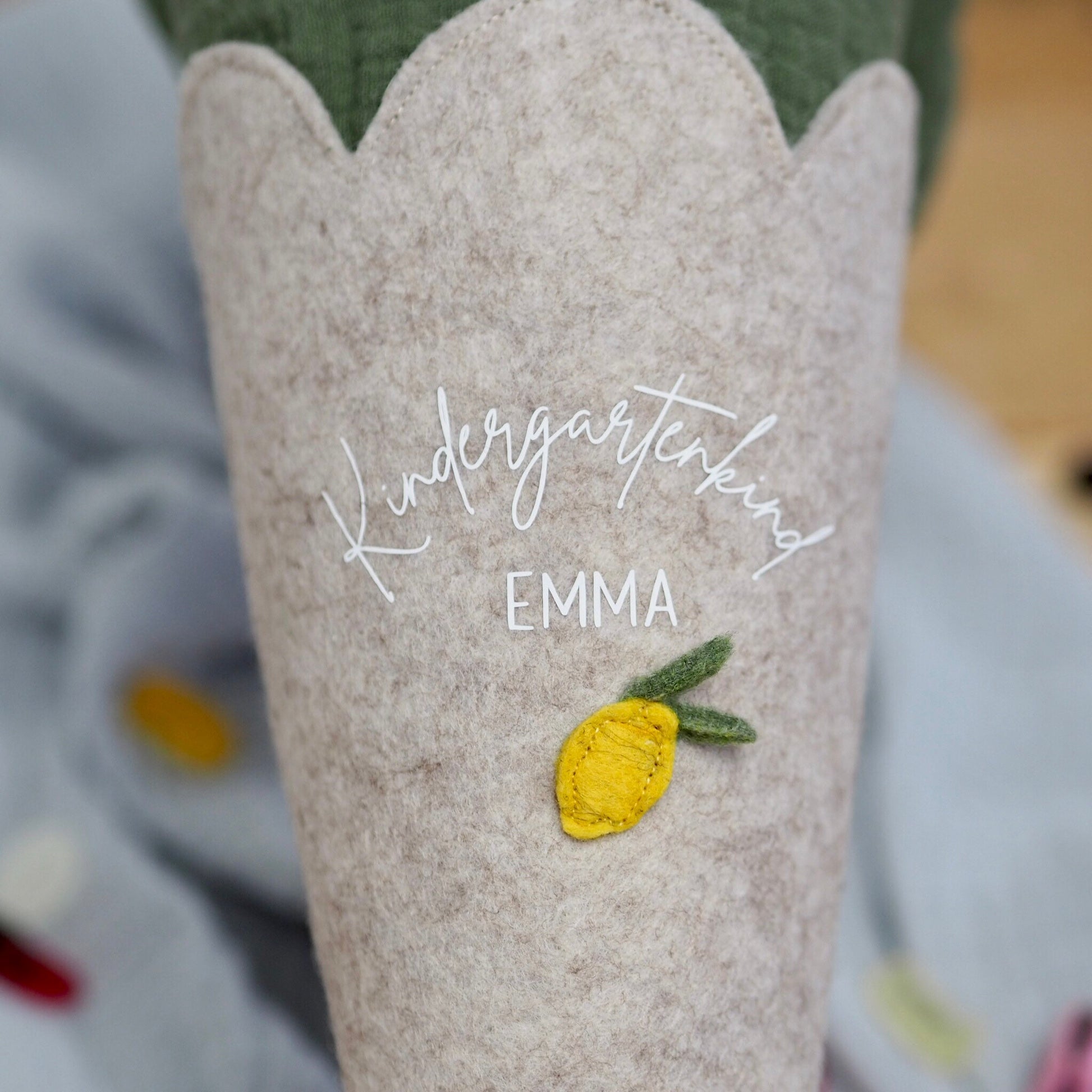 Geschwistertüte "Little Lemon" | Kita-Tüte | Mini Schultüte aus Filz
