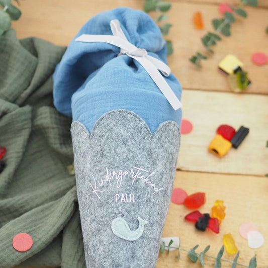 Geschwistertüte "Regenbogen" | Kita-Tüte | Mini Schultüte aus Filz